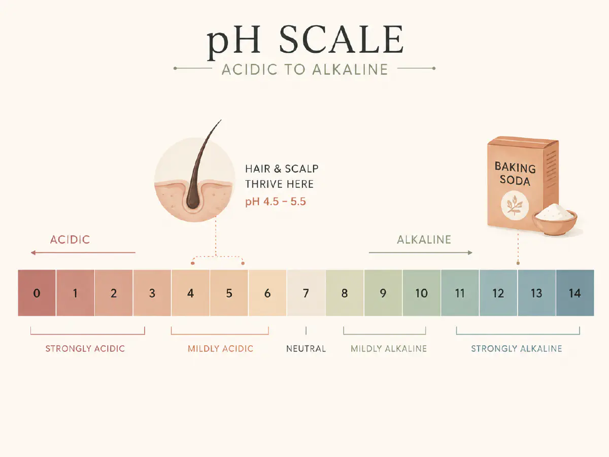 pH balanced clarifying shampoo versus baking soda hair wash