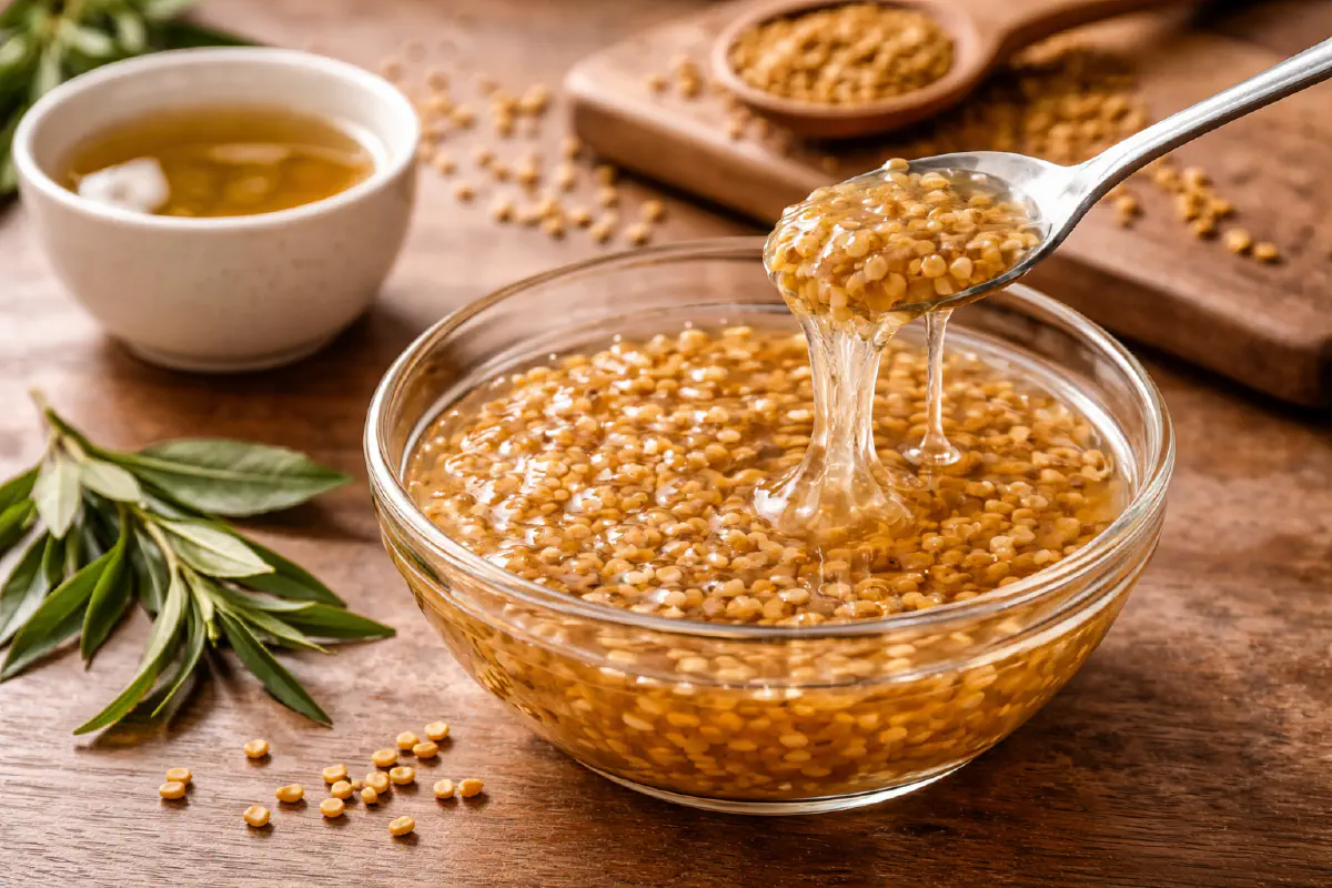 Soaked fenugreek seeds and green tea