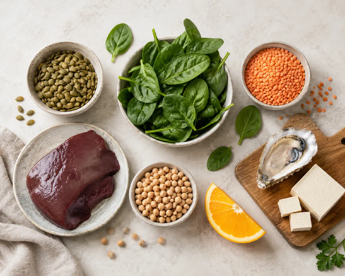 Zinc and iron rich foods for hair growth