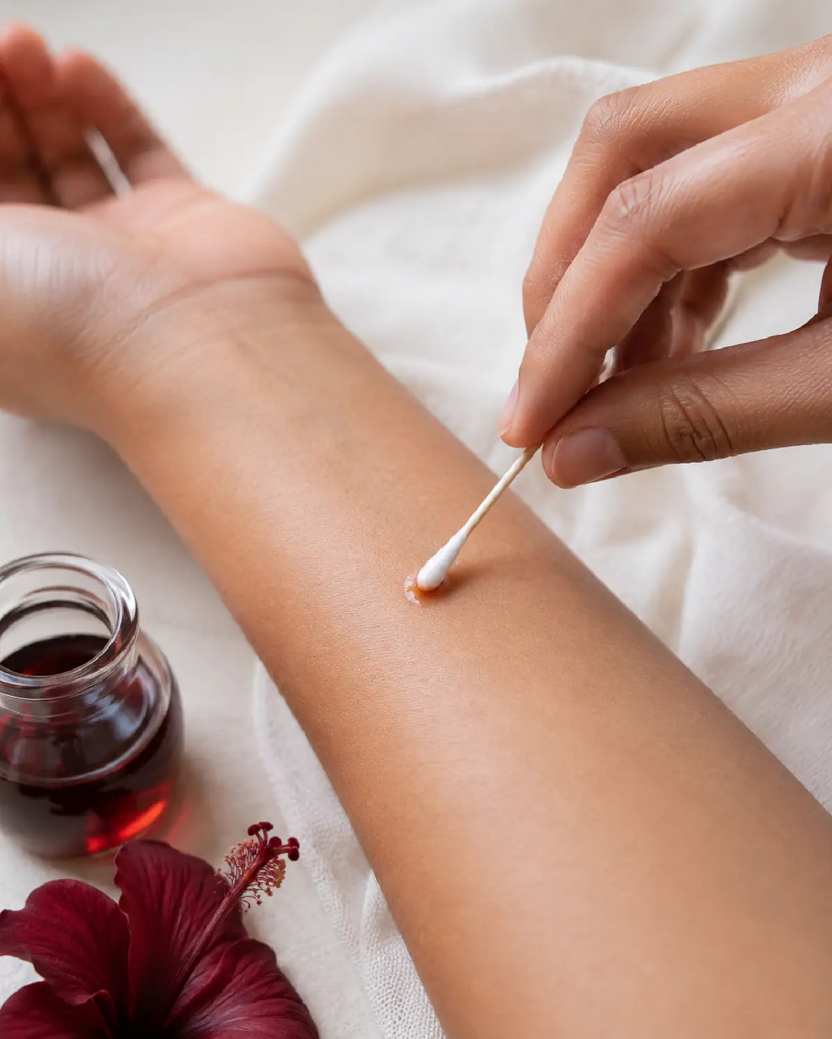 Hibiscus hair oil safety patch test before use