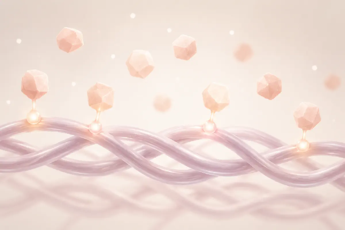 Illustration of collagen cross-linking from glycation
