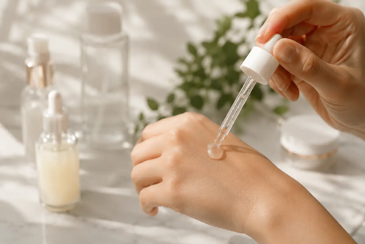 Layering skincare products from thinnest to thickest