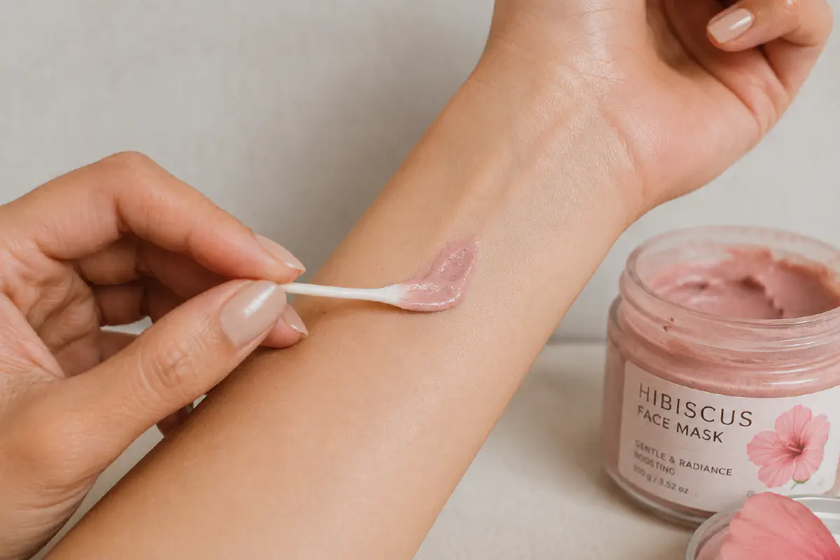 Hibiscus mask patch test and sunscreen safety