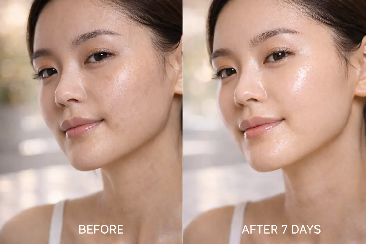 Before and after effect of rice and flax seed water