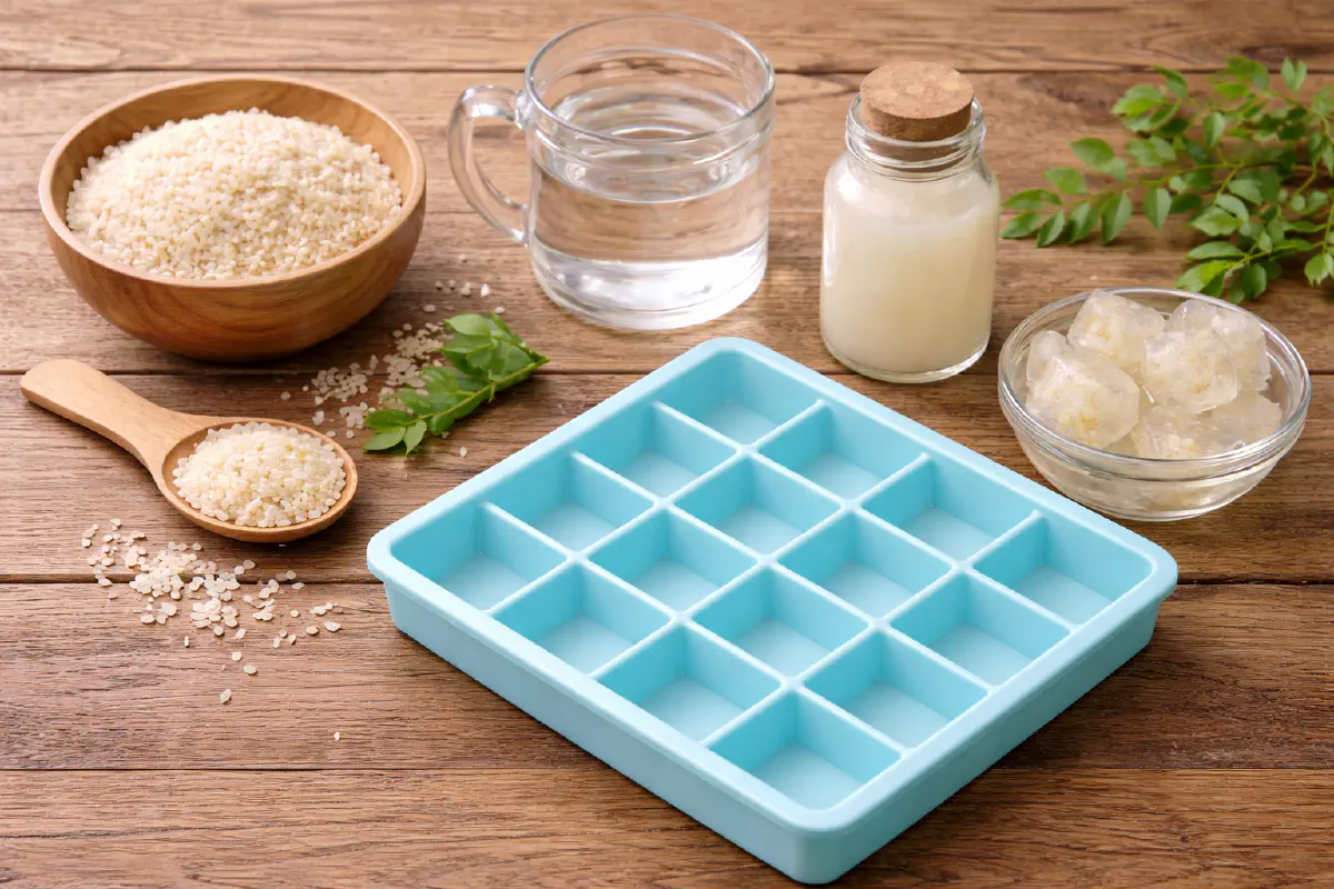 How to Make Rice Water Ice Cubes